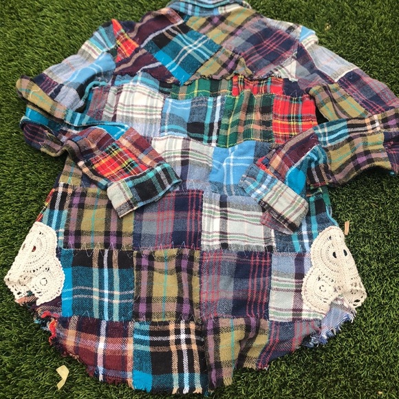 Free People Lost In Plaid Patchwork Flannel - Picture 5 of 5
